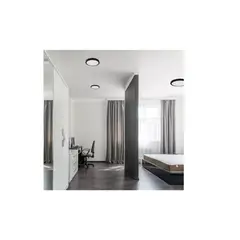 ILUMAX - Panel LED Sobreponer Redondo Negro 12w Luz Blanco Certificado