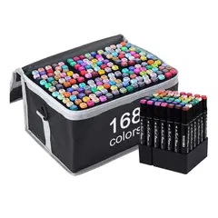 52 BITS - Marcadores Doble Punta Set 168 Unidades Estuche