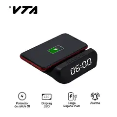 VTA PLUS - Reloj Despertador Alarma Y Carga Inalámbrica 15W