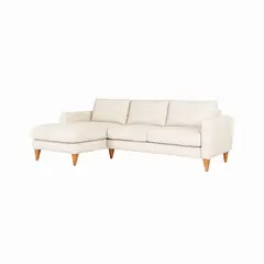 MUEBLES DE LUJO - Sofá en L Izquierdo Lionel Tela Antifluidos Blanco 250x80x90