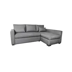 MUEBLES DE LUJO - Sofá en L Derecho Khaled Tela Antifluidos Gris 220x75x80