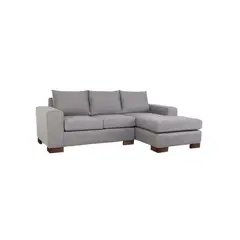 MUEBLES DE LUJO - Sofá en L Derecho Jun Tela Antifluidos Gris 220x80x88