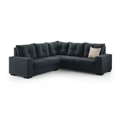 MUEBLES DE LUJO - Sofá en L Modular Joao Terciopelo Azul 200x85x85