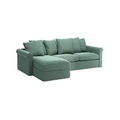 undefined - Sofá en L Izquierdo Lyad Terciopelo Verde 270x75x95