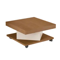 BERTOLINI - Mesa de Centro Decorativa En Mdp 63X63 Cerezo con Blanco