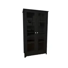 BERTOLINI - Mueble Vitrina 80cm en Mdp 2 Puertas Negro