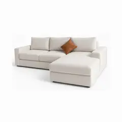 MUEBLES DE LUJO - Sofá en L Derecho Zion Tela Antifluidos Beige 250x85x80