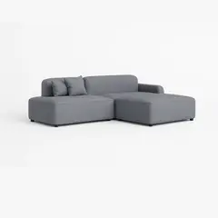 MUEBLES DE LUJO - Sofá en L Izquierdo Sky Tela Antifluidos Gris 220x95x75