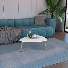 RTA DESIGN - Mesa de Centro Baja Narvik 31x74x61 Rta Blanco