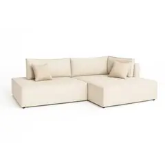 MUEBLES DE LUJO - Sofa L Der Leonidas Tela Antifl 238X78X95 Beige