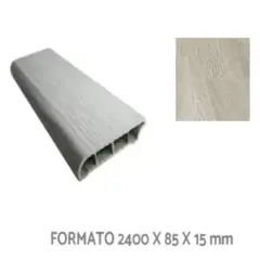 STRETTO - Guarda Escoba PVC Nóridico Ceniza 2400 X 85 X 15mm Tira