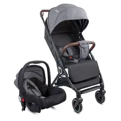 BEBESIT - Coche para Bebé con Portabebe Travel System Compacto Micro Gris