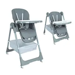 BEBESIT - Silla Comedor para Bebé Infantil Plegable Prime Gris