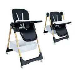 BEBESIT - Silla Comedor para Bebé Infantil Plegable Prime Negro