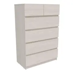 JUST HOME COLLECTION - Cómoda Alta Burdeos 6 Cajones 80x123x43,5 cm Blanco