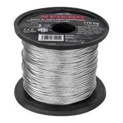 FIERO - Guaya de Acero 1/16" Sin Forro de PVC de 75 m Carga 170 kg x 2 Unidades