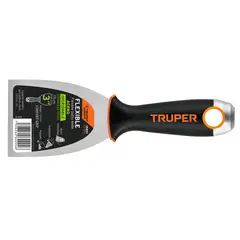TRUPER - Espátula Flexible de 8 cm En Acero Inoxidable. Comfort Grip x 6 Unidades