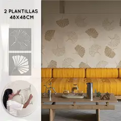 VAMARU STENCILS - Plantilla para Pintar Vamarú Stencils Colección Ginkgo 48x48 Cm 2 Und