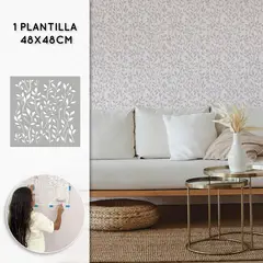 VAMARU STENCILS - Plantilla para Pintar Vamarú Stencils Colección Camino de Hojas 48x48 Cm 1 Und