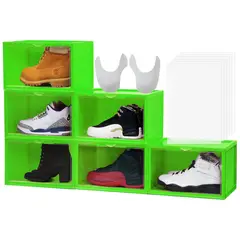 LETUSTO - Cajas de Almacenamiento de Zapatos Color Verde Neón