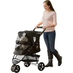 PET GEAR - Coche Para Mascotas 77x51x102cm Mediano Negro