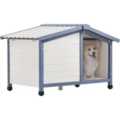 PETSFIT - Casa Para Perros Techo Asfalto 75x52x72cm Mediano Gris