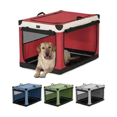 PETSFIT - Jaula Para Mascotas Portatil 92x62x59cm Grande Rojo