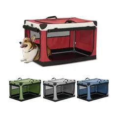 PETSFIT - Jaula Para Mascotas Portatil 78x52x52cm Mediano Rojo