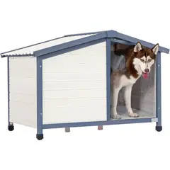 PETSFIT - Casa Para Perros Techo PVC 120x82x82cm Extra Grande Blanco