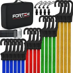 FORTEM - Cuerdas Elásticas Multicolor con Red de Carga y Ganchos Reforzados