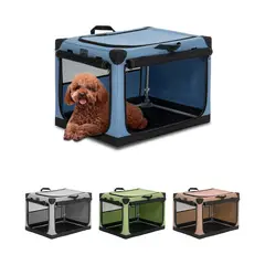 PETSFIT - Jaula Para Mascotas Portatil 67x52x47cm Mediano Azul