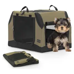 PETSFIT - Jaula Para Mascotas Portatil 62x47x44cm Mediano Verde