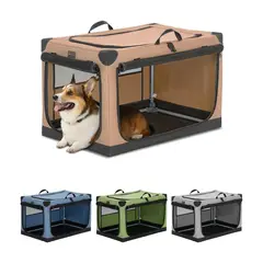 PETSFIT - Jaula Para Mascotas Portatil 78x52x52cm Mediano Marrón