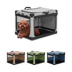 PETSFIT - Jaula Para Mascotas Portatil 67x49x47cm Mediano Gris