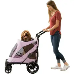 PET GEAR - Coche Para Mascotas 81x57x107cm Mediano Rosado