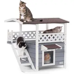 PETSFIT - Casas de Techo Duraderas para Gatos Al Aire Li