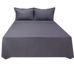 HOMETEX - Sábana Doble 100% Algodón Gold De 500 Hilo Gris