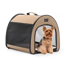 PETSFIT - Jaula Para Mascotas Portatil 49x44x42cm Pequeña Caqui