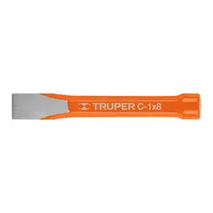 TRUPER - Cincel Profesional de 8" con Cuña de 1" y Cabeza Grande x 6 Unidades