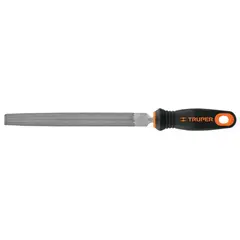 TRUPER - Lima Media Caña Bastarda de 8 Pulgadas Mango Comfort Grip x 6 Unidades