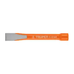 TRUPER - Cincel Profesional de 6" con Cuña de 3/4" y Cabeza Grande x 6 Unidades