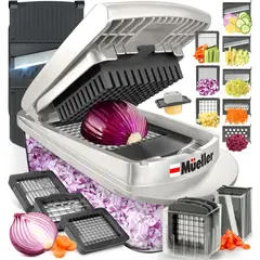 MUELLER - Picadora de Verduras de 8 Cuchillas 10 En 1