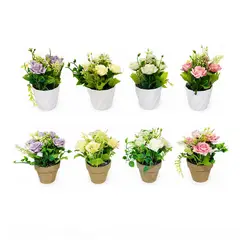 MARRES - Planta Artificial Rosas Plástico 10x17 Cm Multicolor Jardin