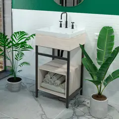 FIRPLAK - Kit Lavamanos Oslo 48X43 Godai Piso Con Cubo Soder