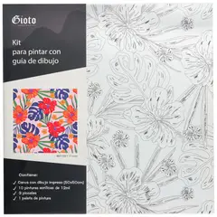 GIOTO - Kit Bastidor Predibujado 50x50cm Rf Flores