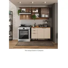 BERTOLINI - Cocina Integral 2.0 Metros Con Mesón En MDP 4 Puertas Beige Con Freijo No Incluye Estufa