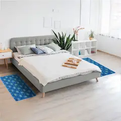 CUPERZ - Tapete Flores Combox2 P Cama 50x100 Azul