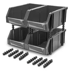 ENERGY PLUS - 4 Modulares Abiertos Organizadores Plásticos de Inventarios 40kg Gris