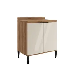 BERTOLINI - Mueble Inferior de 80cm En Mdp Con Tapa Freijo Con Beige