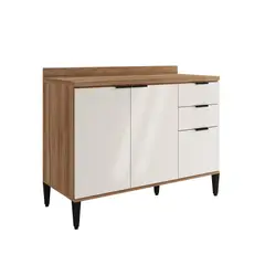 BERTOLINI - Mueble Inferior de Cocina 120 cm En Mdp Con Tabla Freijo Con Beige